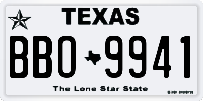 TX license plate BBO9941