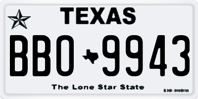TX license plate BBO9943