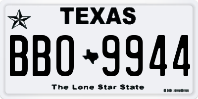TX license plate BBO9944