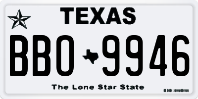 TX license plate BBO9946