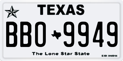 TX license plate BBO9949