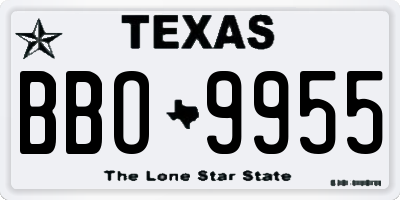 TX license plate BBO9955