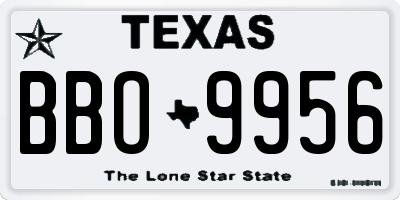 TX license plate BBO9956