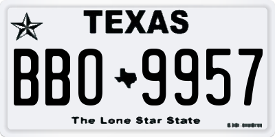 TX license plate BBO9957