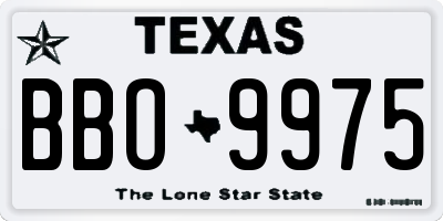 TX license plate BBO9975