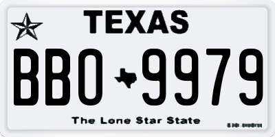 TX license plate BBO9979