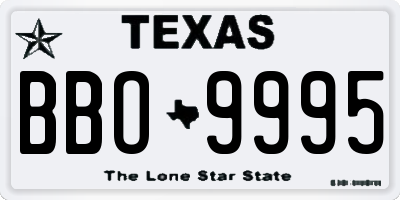 TX license plate BBO9995