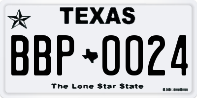 TX license plate BBP0024
