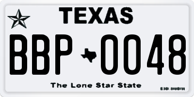 TX license plate BBP0048