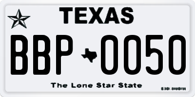 TX license plate BBP0050