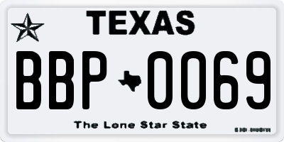 TX license plate BBP0069