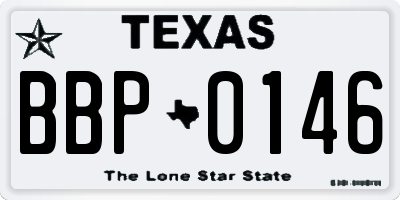 TX license plate BBP0146
