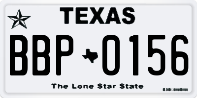 TX license plate BBP0156