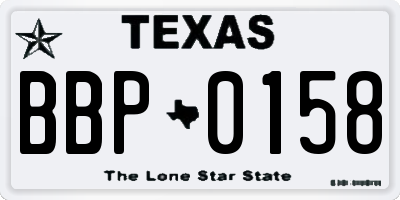 TX license plate BBP0158