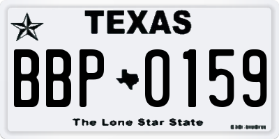 TX license plate BBP0159