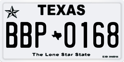 TX license plate BBP0168