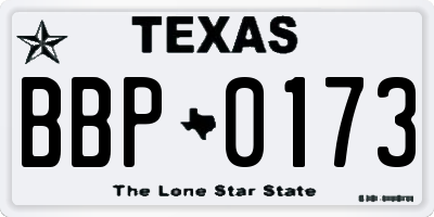 TX license plate BBP0173