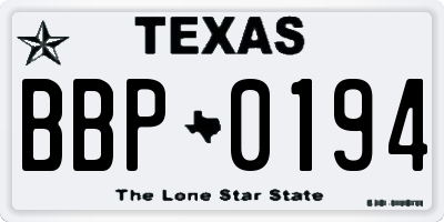 TX license plate BBP0194
