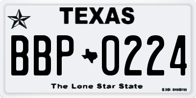 TX license plate BBP0224