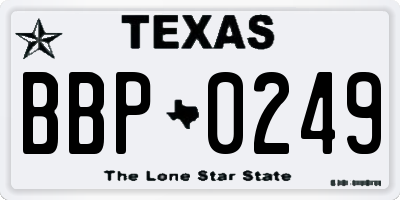 TX license plate BBP0249