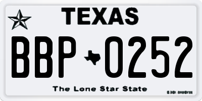 TX license plate BBP0252
