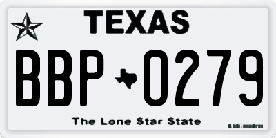 TX license plate BBP0279