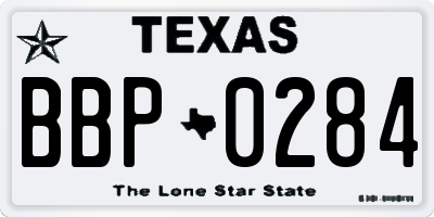 TX license plate BBP0284