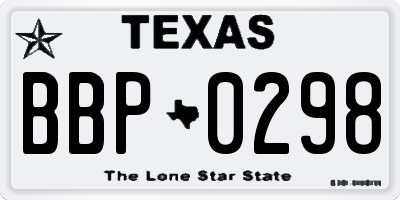 TX license plate BBP0298
