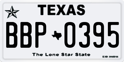 TX license plate BBP0395