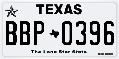 TX license plate BBP0396