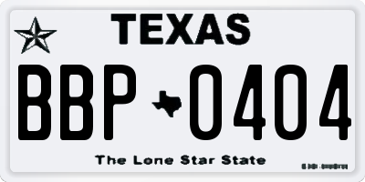 TX license plate BBP0404