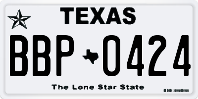 TX license plate BBP0424