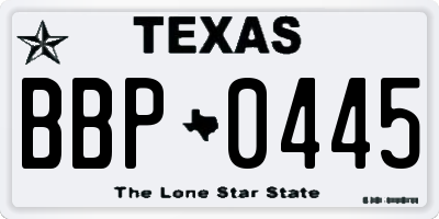 TX license plate BBP0445