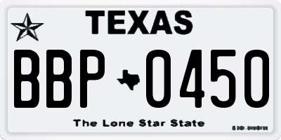 TX license plate BBP0450