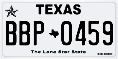 TX license plate BBP0459