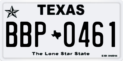 TX license plate BBP0461