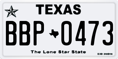 TX license plate BBP0473