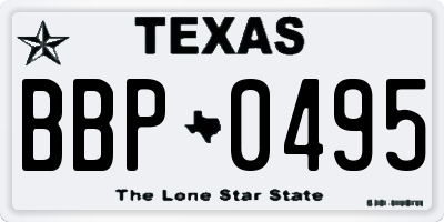 TX license plate BBP0495