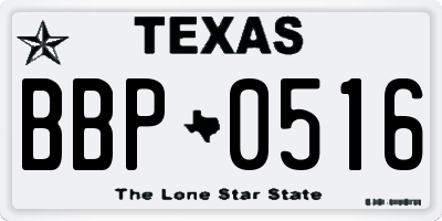 TX license plate BBP0516