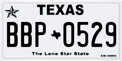 TX license plate BBP0529