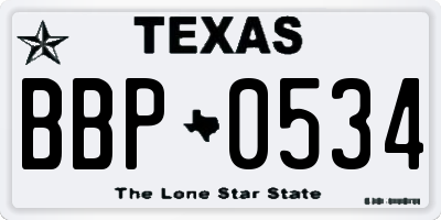 TX license plate BBP0534