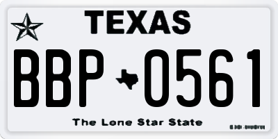 TX license plate BBP0561