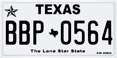 TX license plate BBP0564