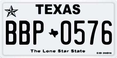 TX license plate BBP0576