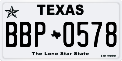 TX license plate BBP0578