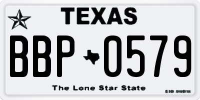TX license plate BBP0579