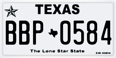 TX license plate BBP0584