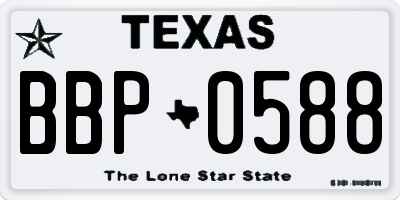 TX license plate BBP0588