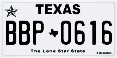 TX license plate BBP0616