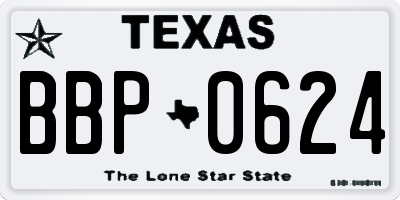 TX license plate BBP0624